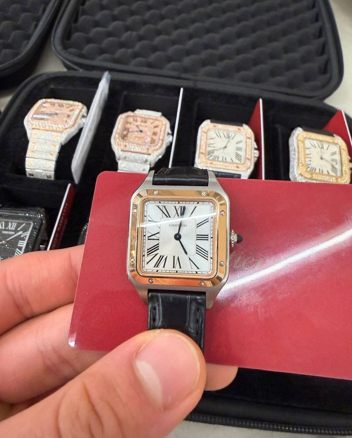 Cartier Santos-Dumont bisel oro rosa