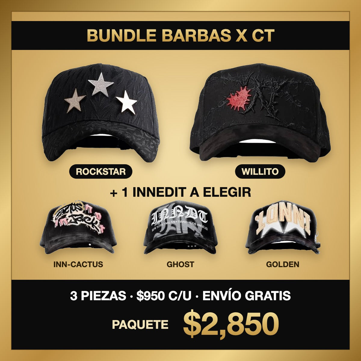 Bundle Barbas X CT: Rockstar, Willito y 1 Innedit a elegir