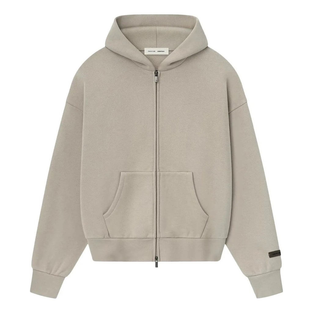 Essentials Hoodie Zip Beige - frente