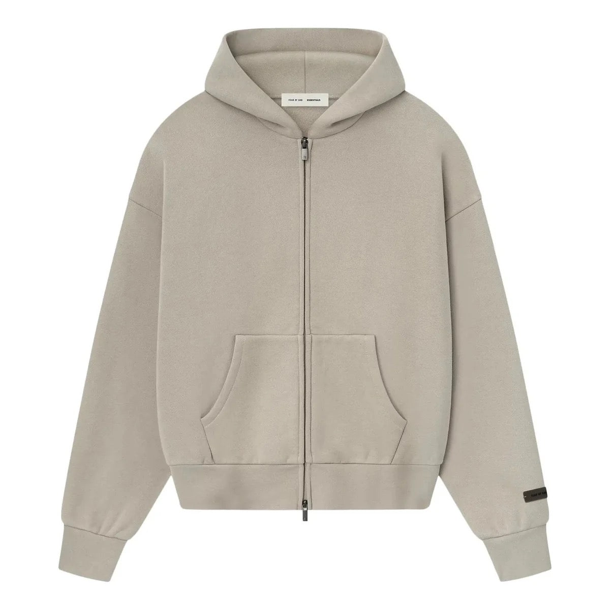 Essentials Hoodie Zip Beige - frente