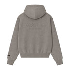 Essentials Hoodie Zip Gris - espalda