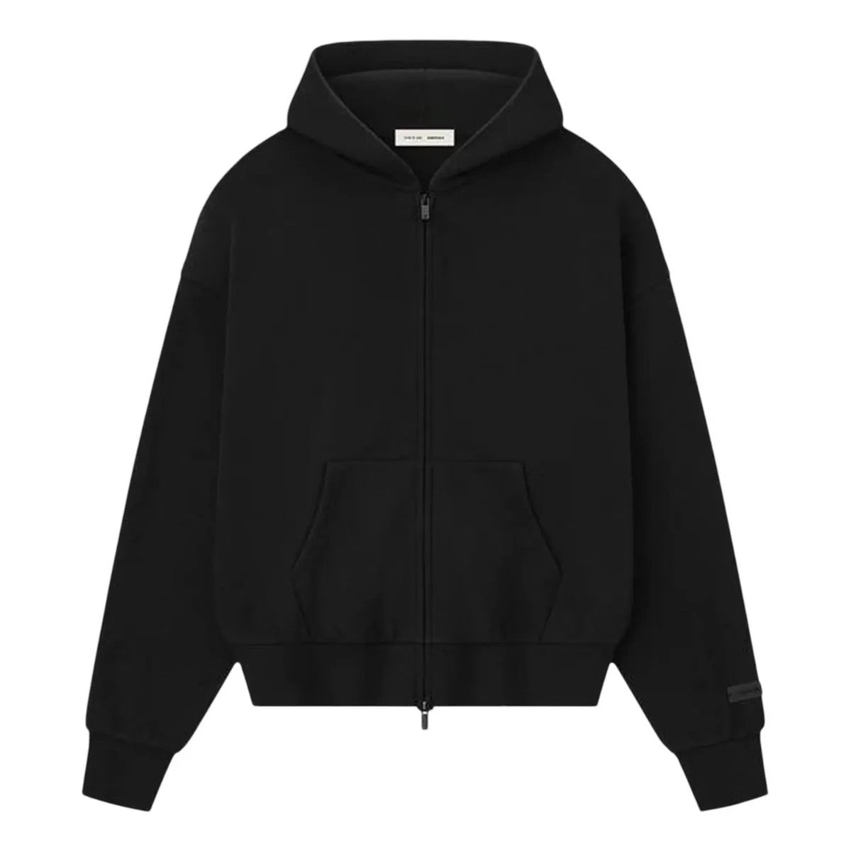 Essentials Hoodie Zip Negro - frente