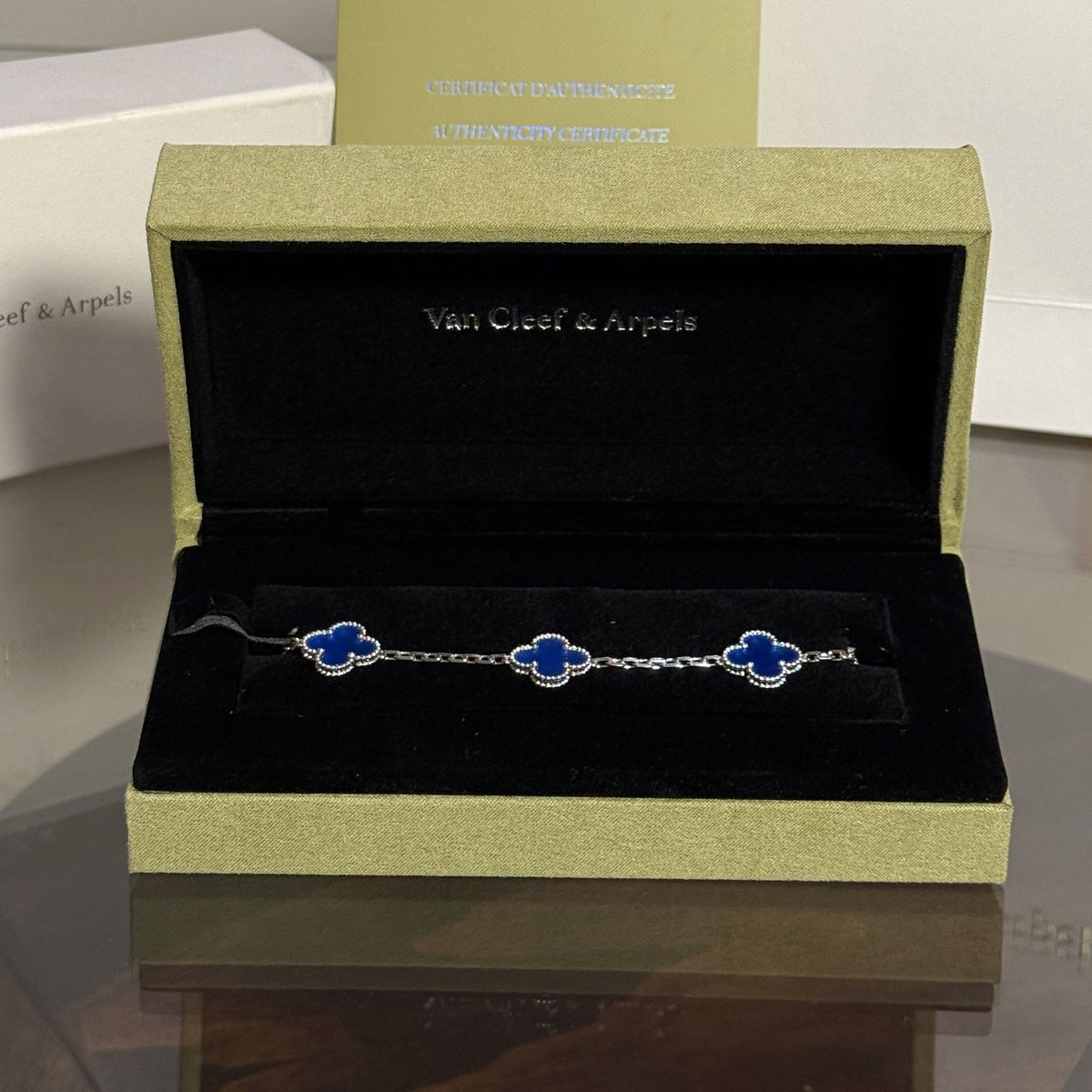 Pulsera Van Cleef – Azul (plata)